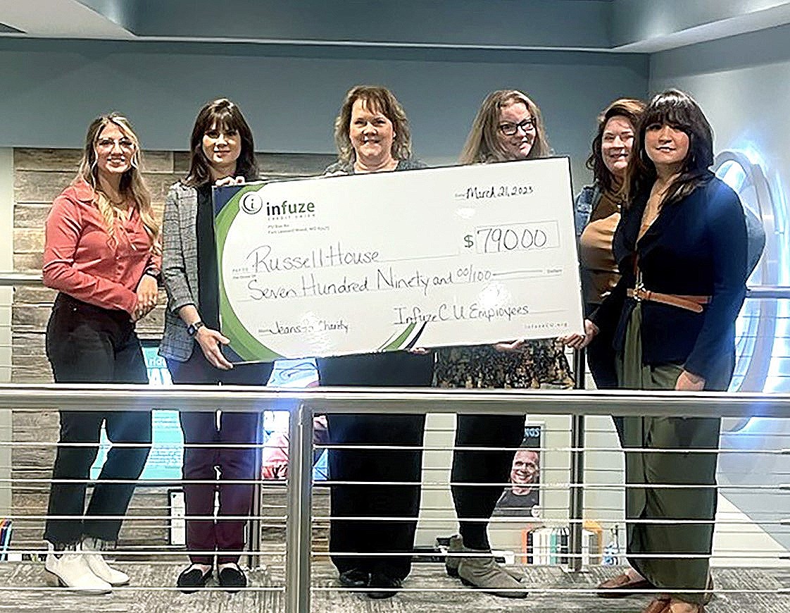 group of women holding novelty check.
